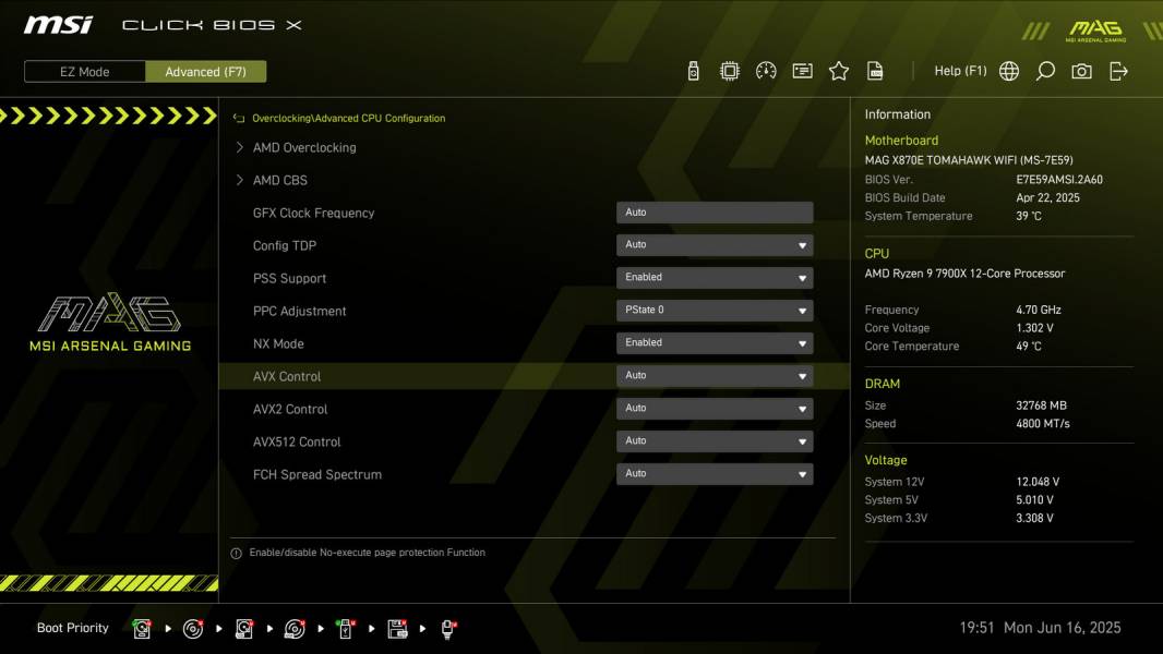 MSI MAG X870E TOMAHAWK WIFI-3